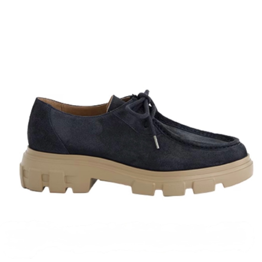Blue suede Leather lace up Oxfords US sizes Never used